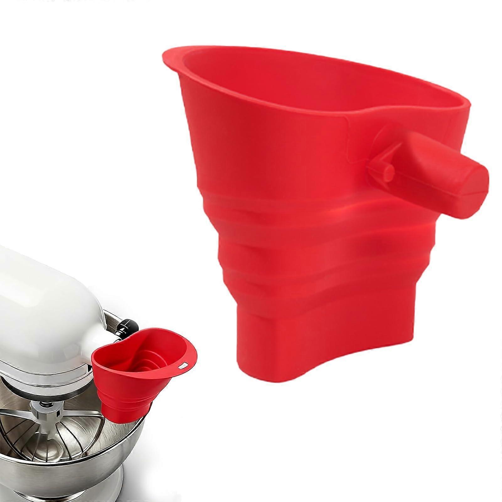 Foldable Funnel Attachment for KitchenAid Mixer for Spill Baking and Easy Cleaning, Red Ref:5200
