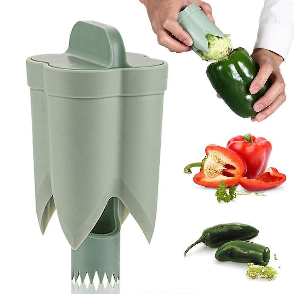 2in1 Bell Pepper Corer and Seed Remover Tool for Fast Vegetable Prep Kitchen Gadget
