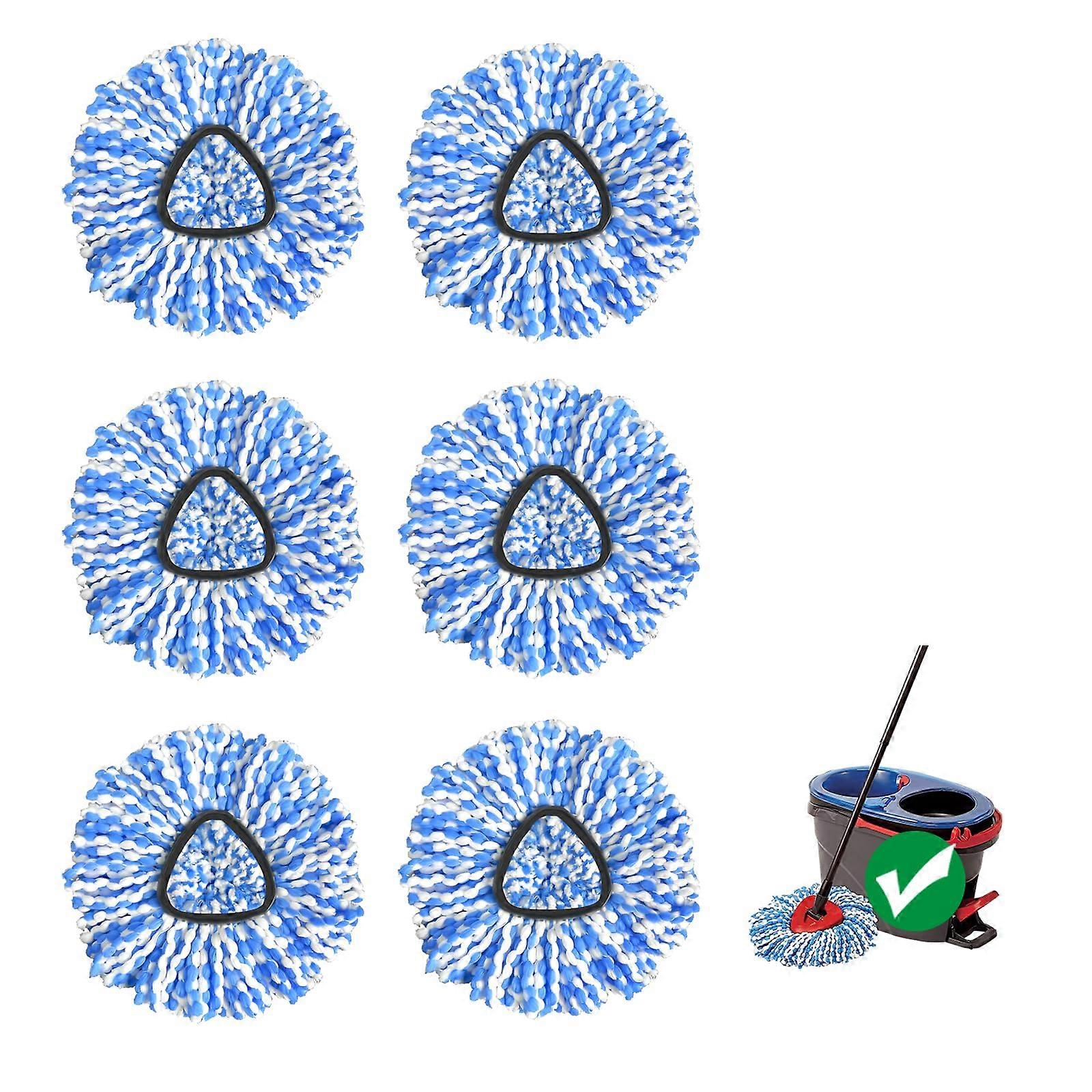 Spin Mop Replacement Head 6 Pack, Microfiber Mop Heads for Hardwood Floors, Machine Washable