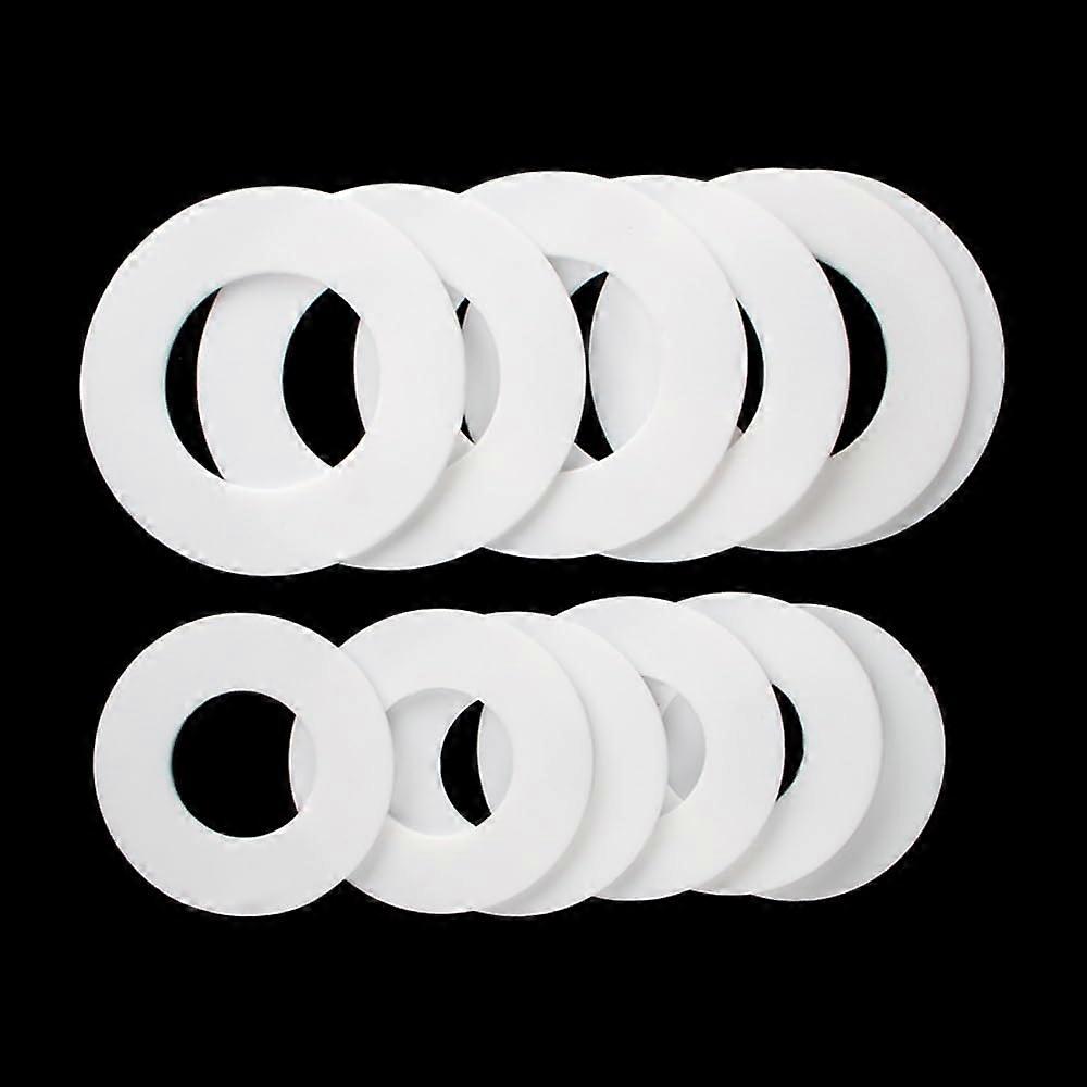 PTFE Washers Set 10pcs Chemical Resistant Gasket Spacers Assorted Sizes for Sealing