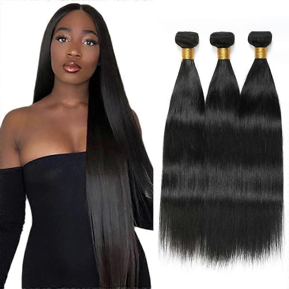 Cabelo humano brasileiro Remy em pacotes de 12, 14 e 16 polegadas, liso, 100% virgem e não processado.