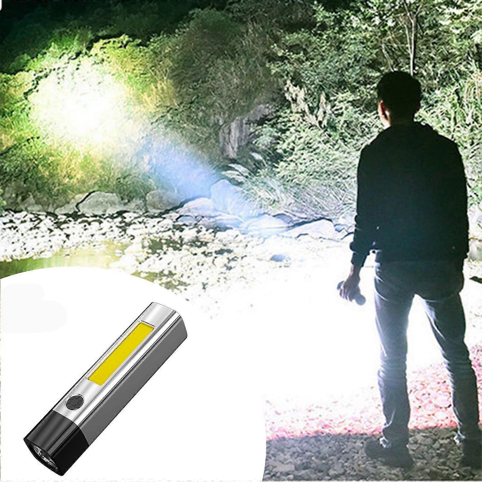 Light Source Cob Side Light Fixed Focus Strong Light Flashlight USB Charging