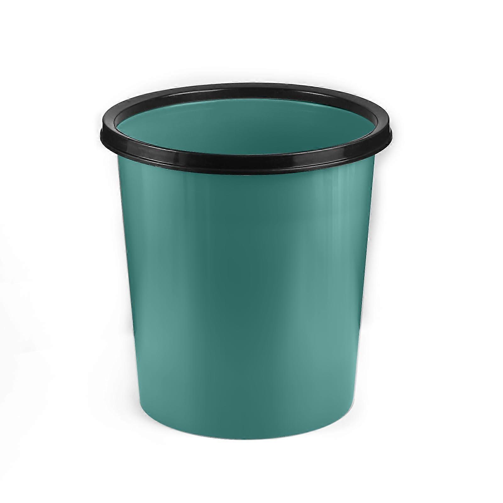 Small Trash Can Plastic Wastebasket Green Compact Bin for Bathroom Kitchen Office Dorm