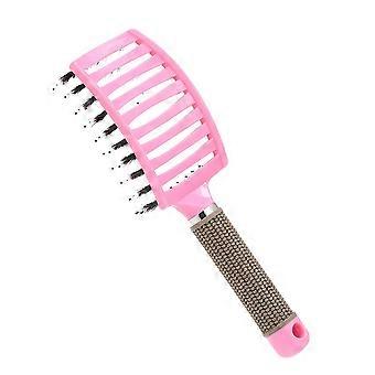 Curved Boar Bristle and Nylon Pin Hair Brush for Women Smooth Detangling Gentle Scalp Massage