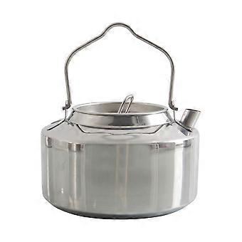 Aço inoxidável ao ar livre com alça única para acampamento Pendurado Pote de café portátil Fogão de piquenique 1,2L Bule Acessório de cozinha