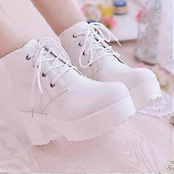 Stiefel für Teenager-Mädchen, Retro-Schuhe mit flacher Sohle, lässige Plus-Size-Schuhe zum Hineinschlüpfen mit doppeltem Reißverschluss, Größe 9,5 (43)
