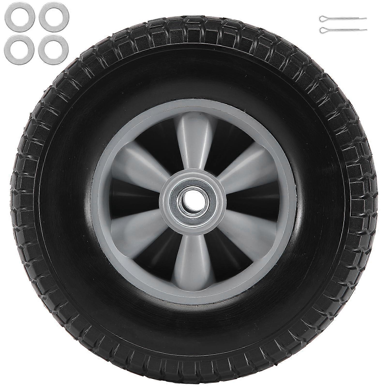 10 Inch Solid PU Run Flat Hand Truck Tire 2 Pack, Puncture Proof  Load Replacement Wheels