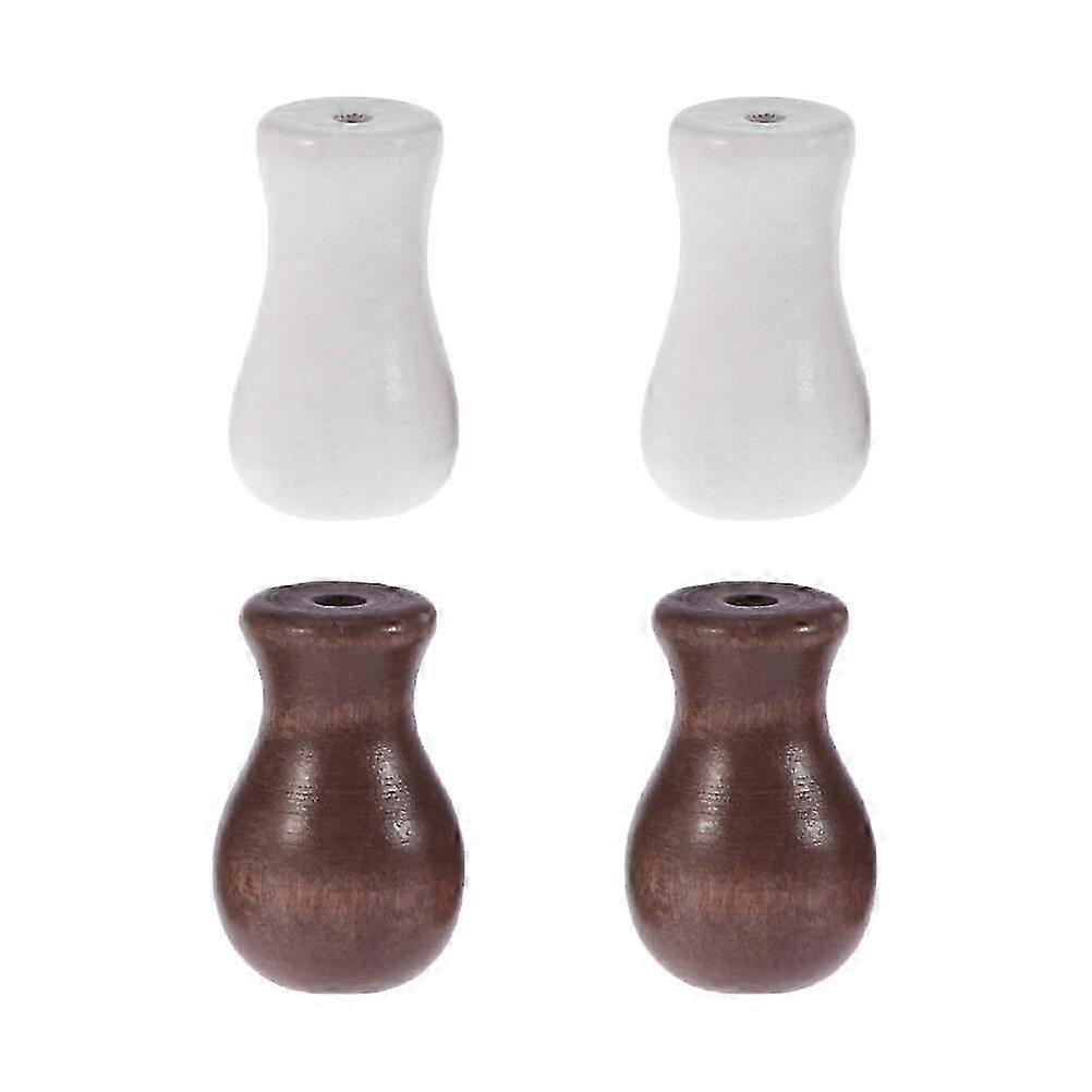 4 Pcs White Replaceable Wooden Cord Knobs for Household Blinds Ideal Decorative Tassel Knobs