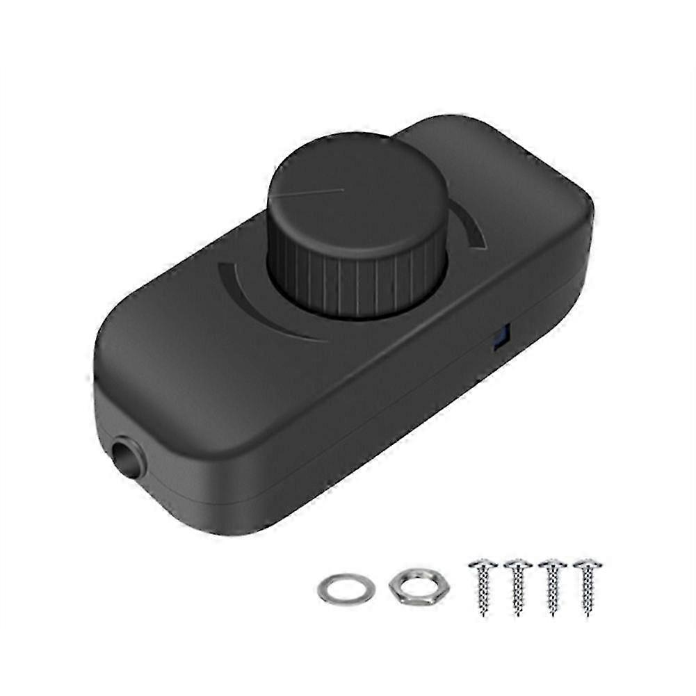 12V 24V LED Inline Dimmer Switch, Rotary Push On/Off with Adjustable Brightness