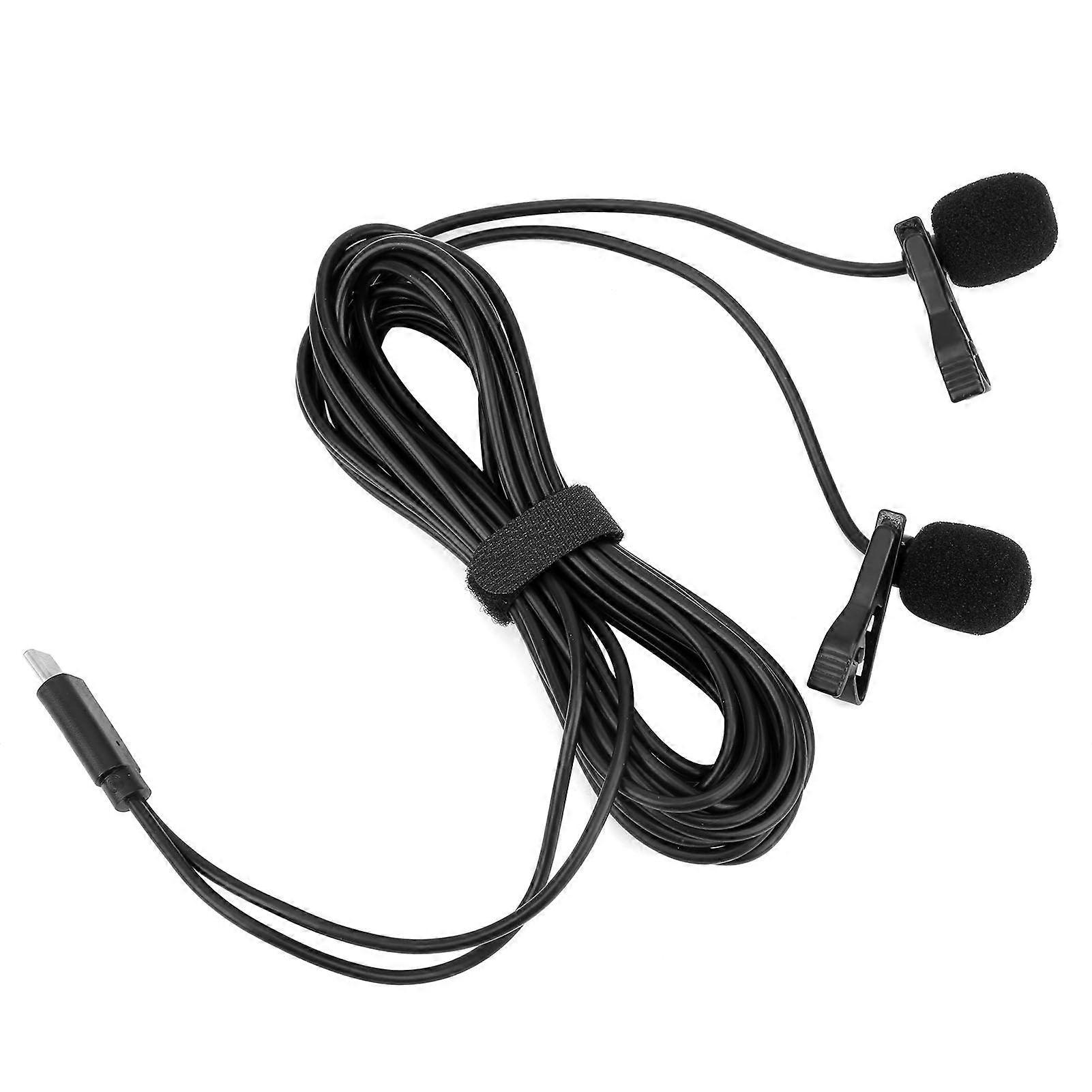 Lapel Microphone Mini Double Lavalier TYPEC Omnidirectional Compatible With Interview Recording MY3