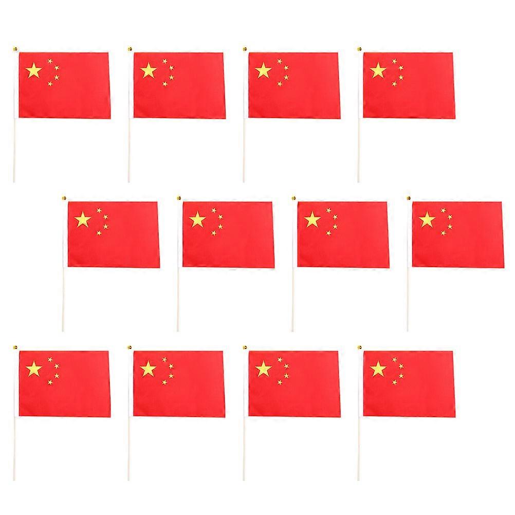 Decor China Flag Handheld China Flag Polyester Material 50Pcs