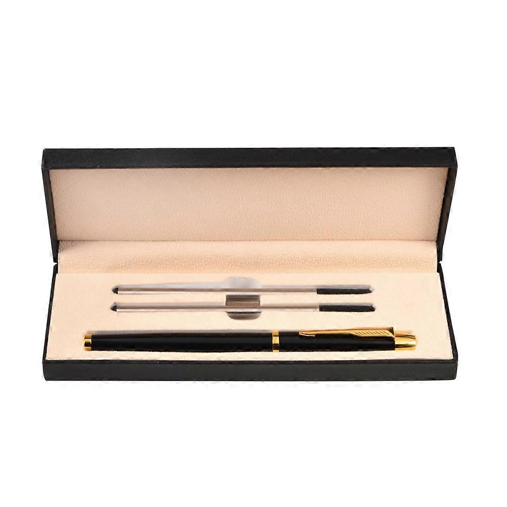 Black Metal Pen Set for Office Use Roller Pen Function 1Set Gift