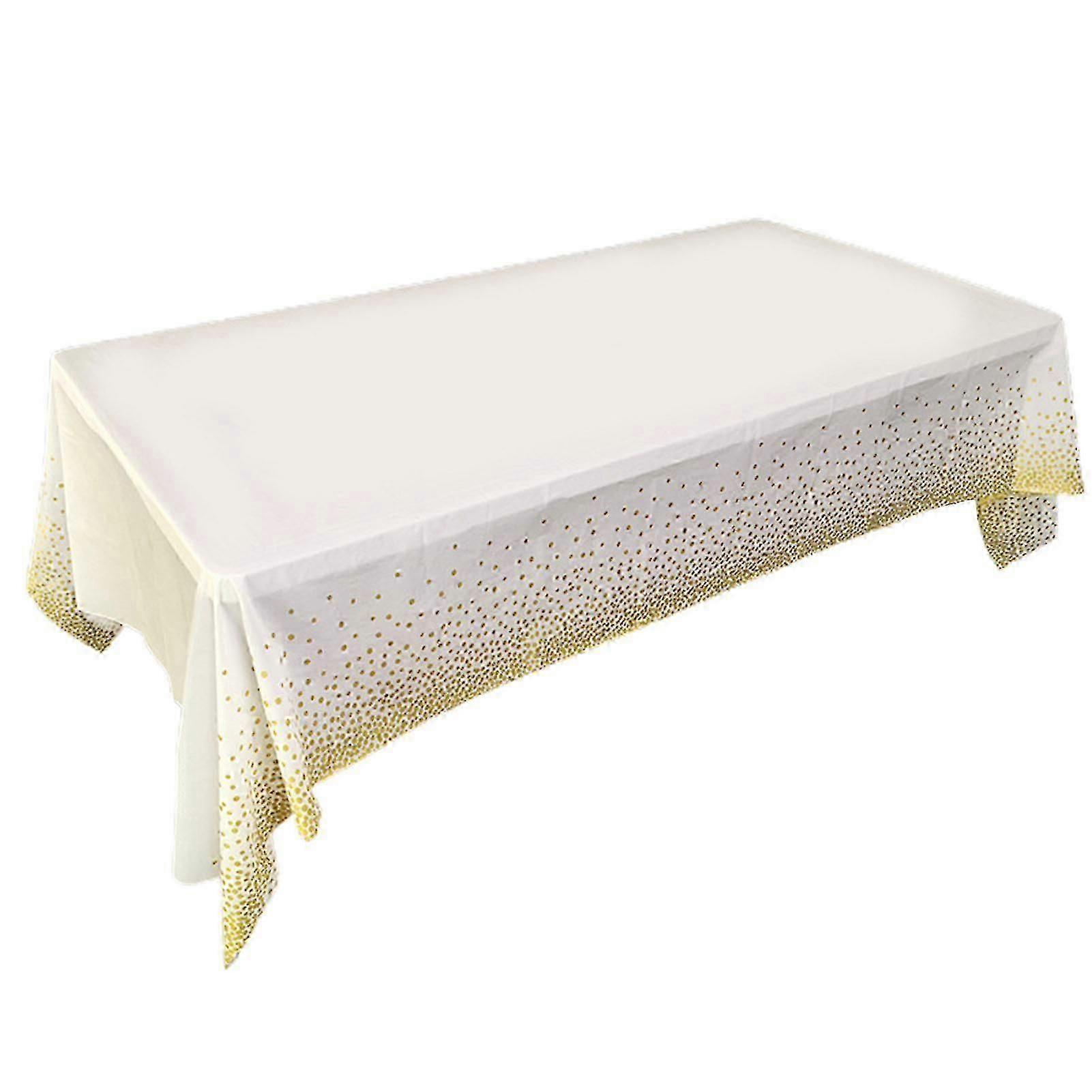 Tablecloth Foldable Disposable Pe Rectangle Rose Gold Dot Table Cover compatible with Restaurant