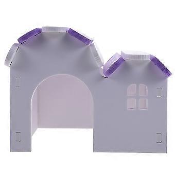 Kleine huisdierenvilla voor hamsters, verborgen huisje om in te rusten, 2 stuks, paars PVC