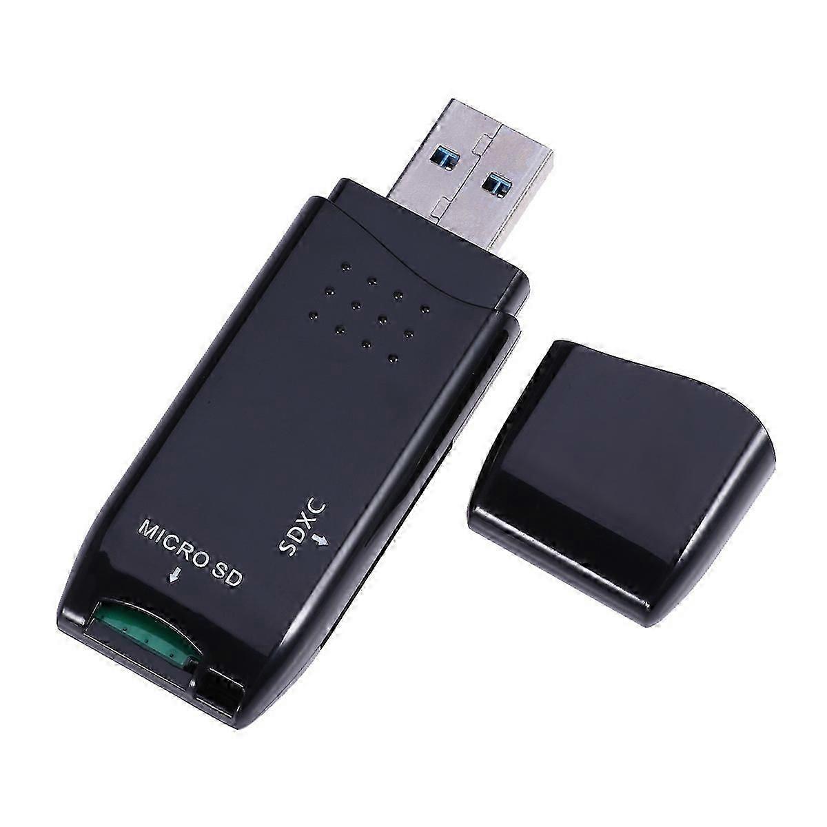 USB 3.0 Multi 2 in 1 Reader Adapter for Data Reading with Micro Black