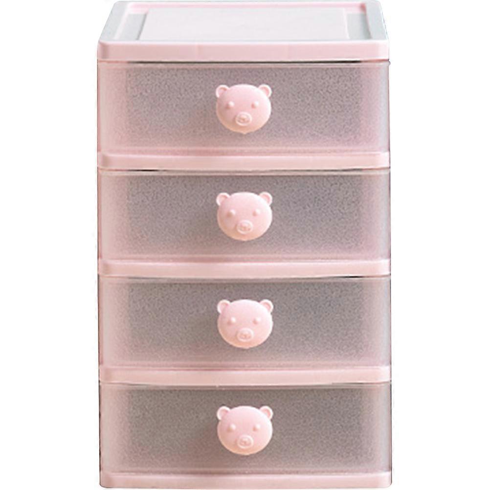 Plastic Drawer Type Desktop Organizer for Storage 4-Layer Organizer Box