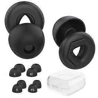 AHASTYLE NE25 4 Pairs Hexagonal Earplugs for Sleeping Noise Reduction Silicone Ear Plugs, XS / S / M / L