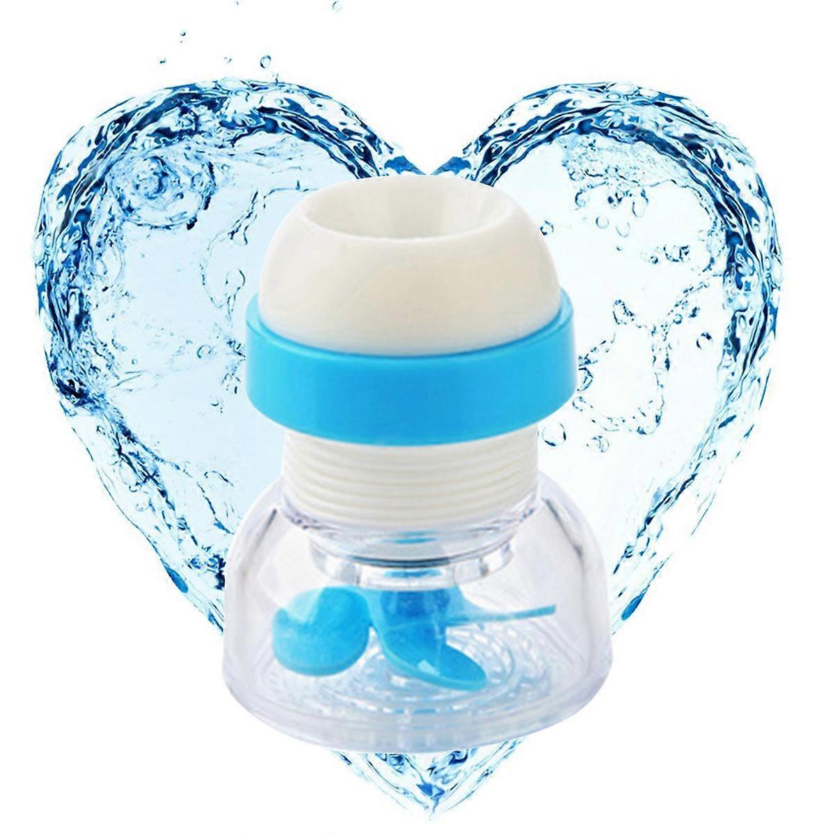 Filtro antispruzzo per rubinetto domestico, colore blu.