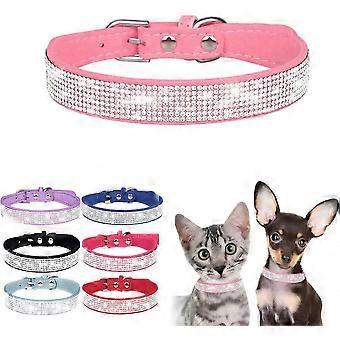 1 stuk bling hondenhalsband, strass hondenhalsband, schattige diamanten juweel sprankelende chique leren kattenhalsband voor huisdieren in de maten XXS, XS, S, M, L, XL, XXL, puppy, teefje of vrouwtje.