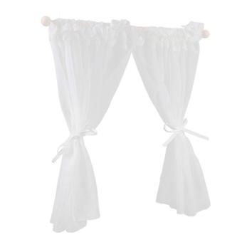 Cortina decorativa para casa de bonecas, mini cortina, acessório para móveis