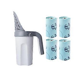 Pet Cat Litter Shovel Scoop with Waste Bags Portable Cat Litter Filter Clean Tool Toilet Garbage Picker Pet Cat Supplies 26-27