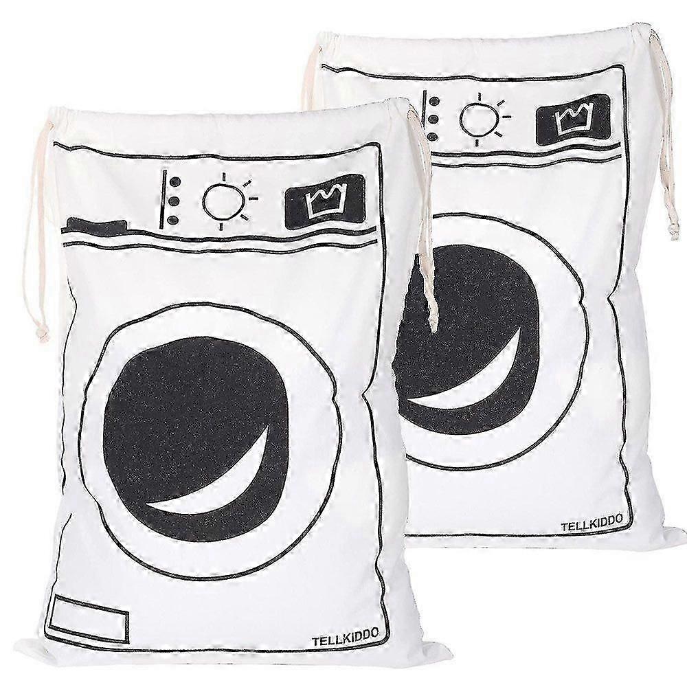 Large Cotton Linen Laundry Bag, 60x50 cm, Foldable Storage Hamper for Dirty Clothes, Toys, and Home Organization