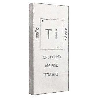 Titanium Bar - 1lb Laser-Engraved .999 Pure Bullion Bar Chemistry Element