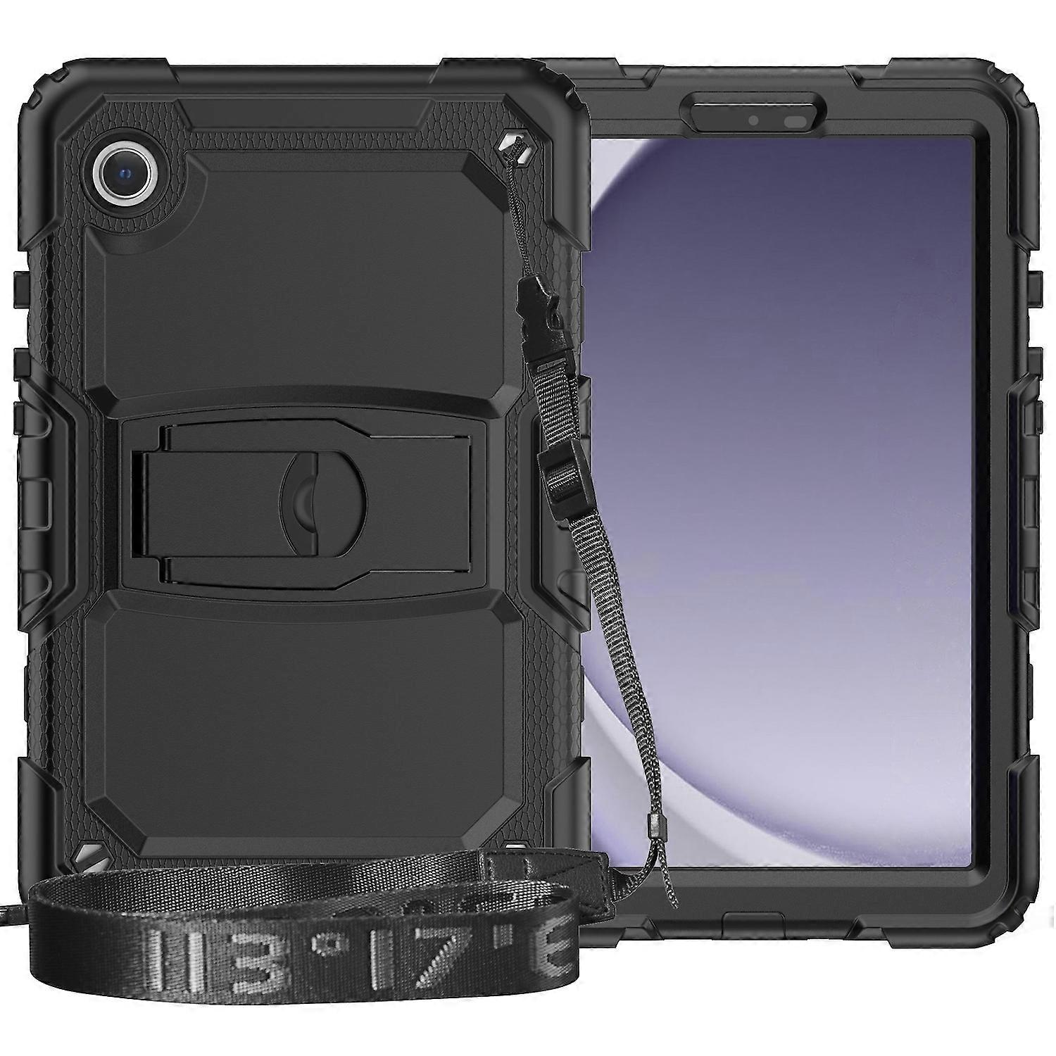 Silicone Tablet Case for Samsung Galaxy Tab A9, Shoulder Strap + Holder