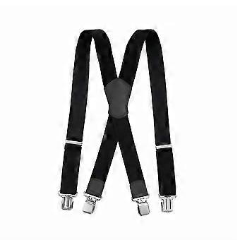 Square Clip Cross Suspenders for Men - Black, Workwear Turtle, 3. [XR]