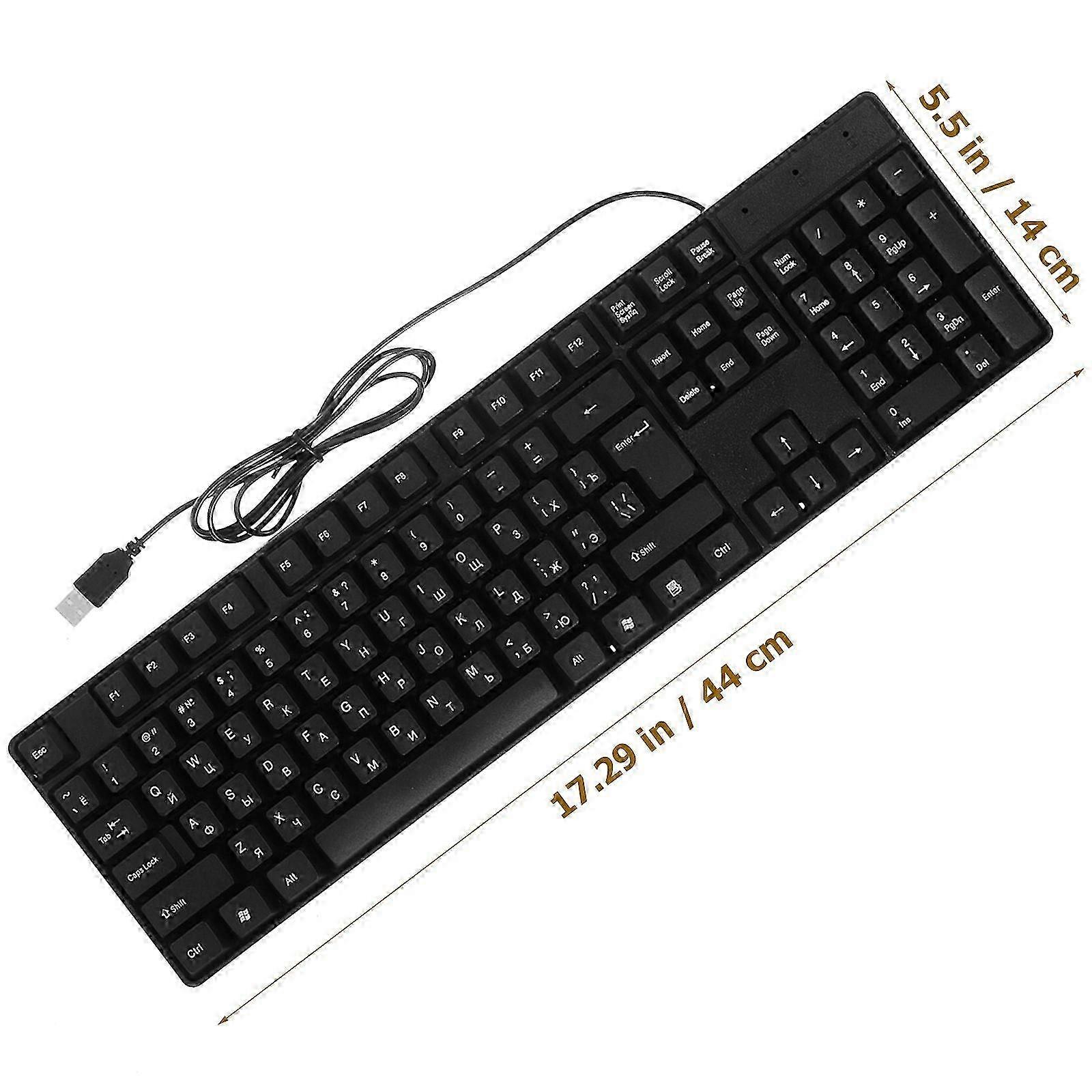 Office Keyboard Wired USB Russian Character Desktop Computer Keyboard Supply