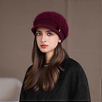 Gorro de ala ancha para mujer, gorro cloche de punto de invierno con corona holgada, diseño fedora moderno para damas, talla única para clima frío.