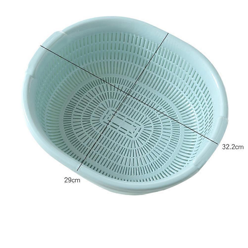 2 in 1 Kitchen Strainer in Solid Color Detachable Colanders for Vegetable, Fruit CleaningBlue