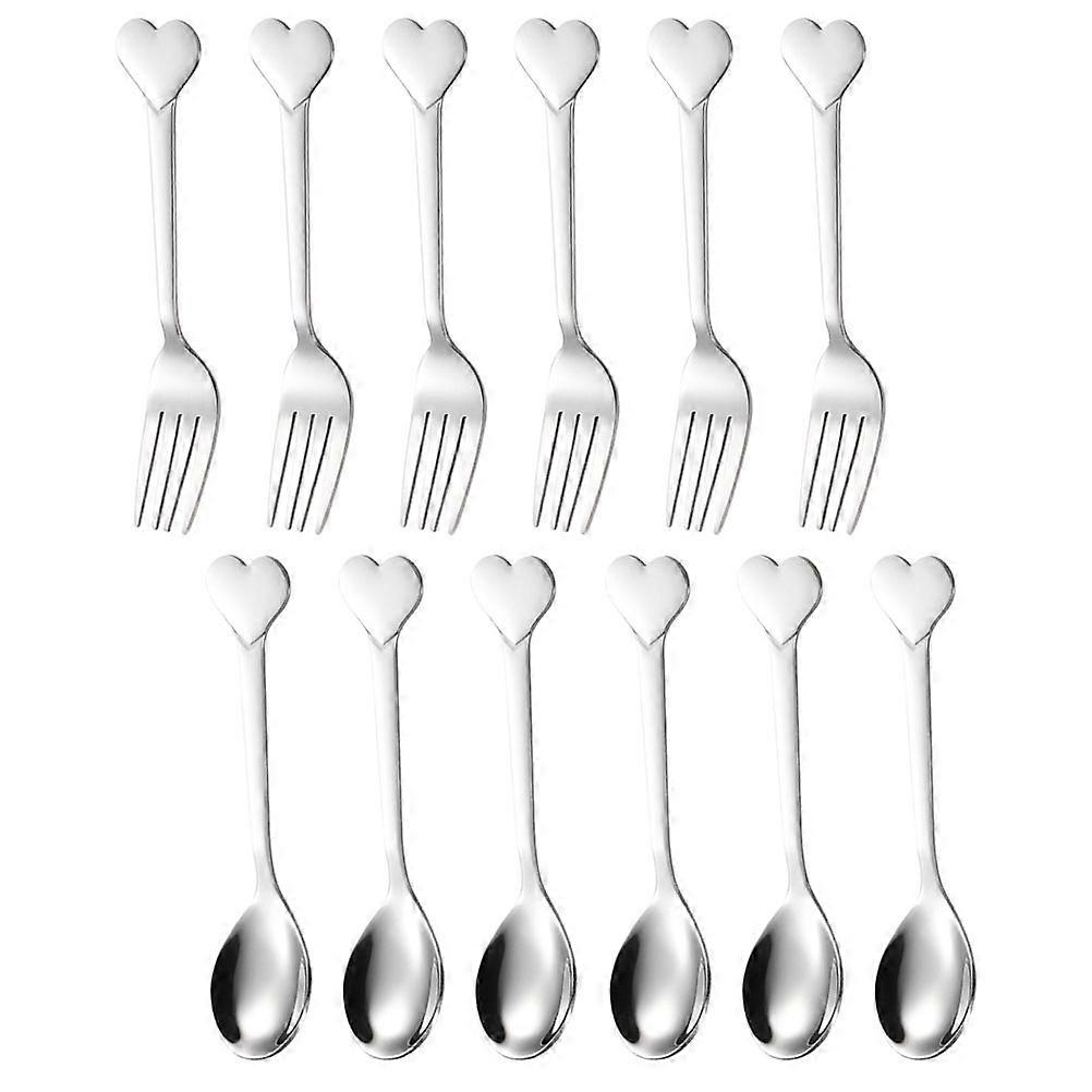 1 Set of Delicate Dessert Spoon Reusable Salad Fork Multi-function Appetizer Fork