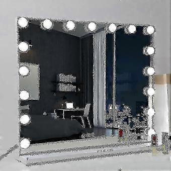 LED Hollywood Vanity Mirror 70x55cm with 14 Dimmable Bulbs 3 Colour Light Maikaisen USB Charging for Makeup Decor