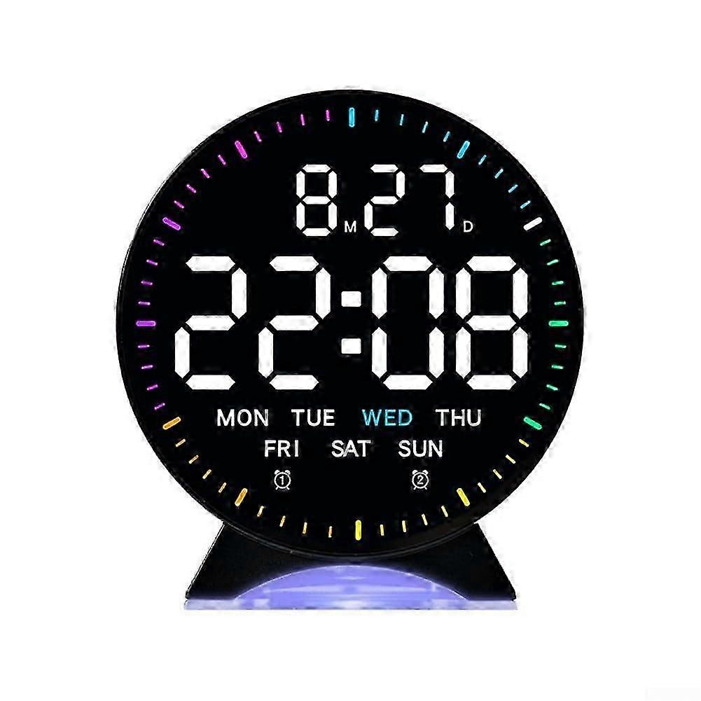 LED Digital Desk Clock with Multi-Color Ambient LightJJ