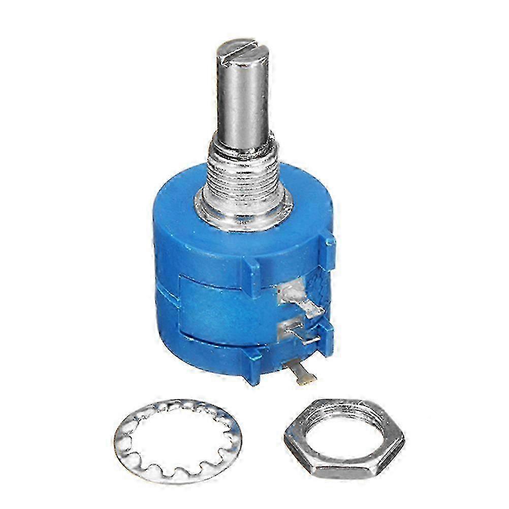 10K Ohm Adjustable Precision Potentiometer, Multiturn Resistor Component (Blue)