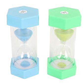 2pcs 5 Minute Sand Preventing Falls Hex Top Cover Hourglass Timer for Kids Games Classroom Kitchen Decoration