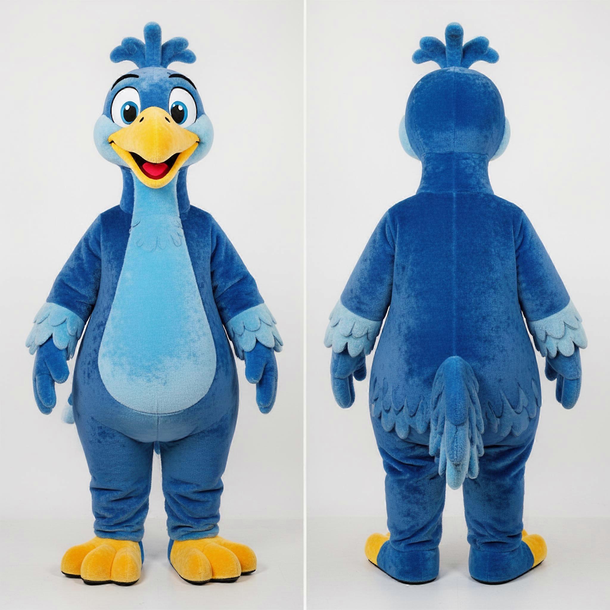 MASTICOT Blue Rounded Emu Mascot