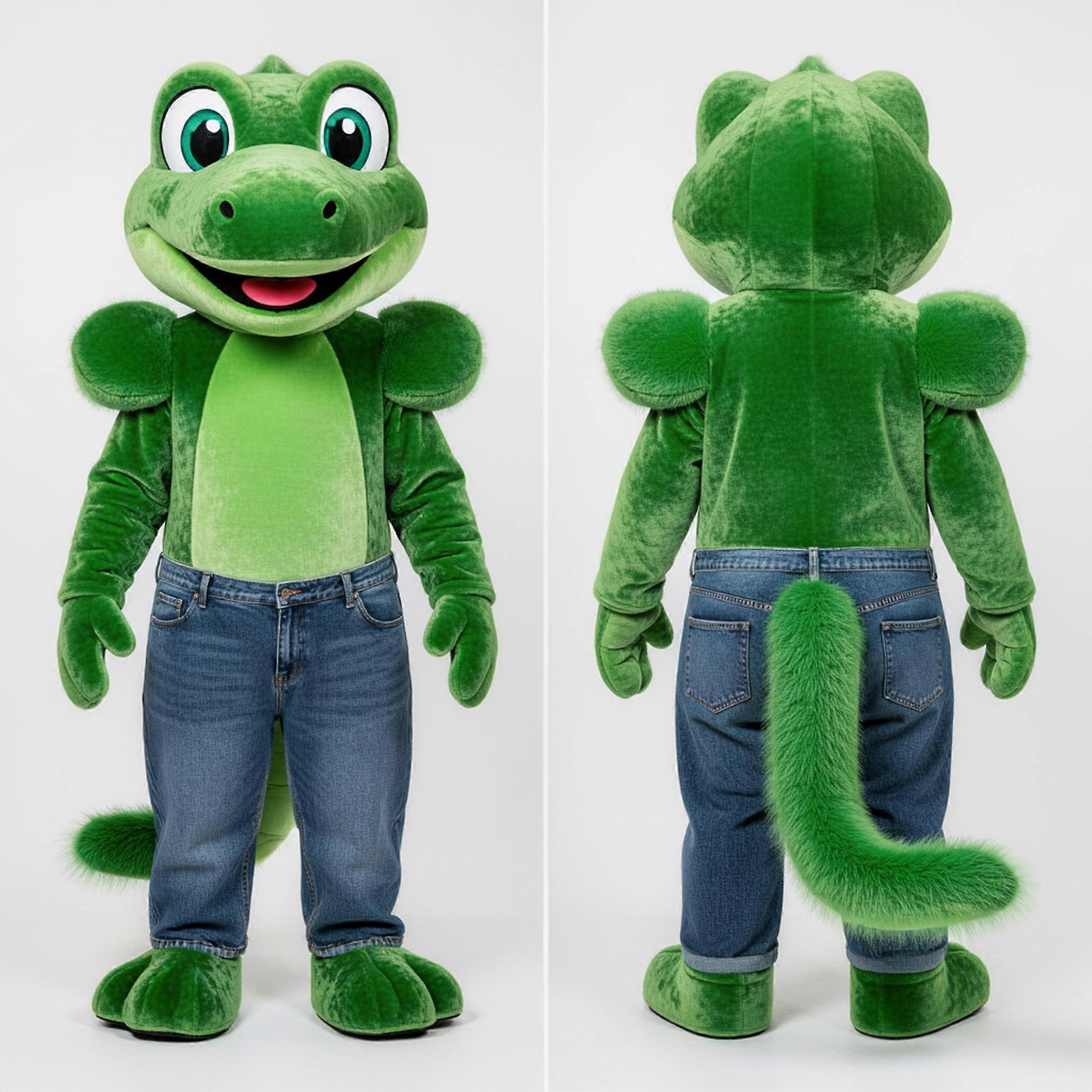 MASTICOT Emerald Green Broad Shouldered Lizard Mascot