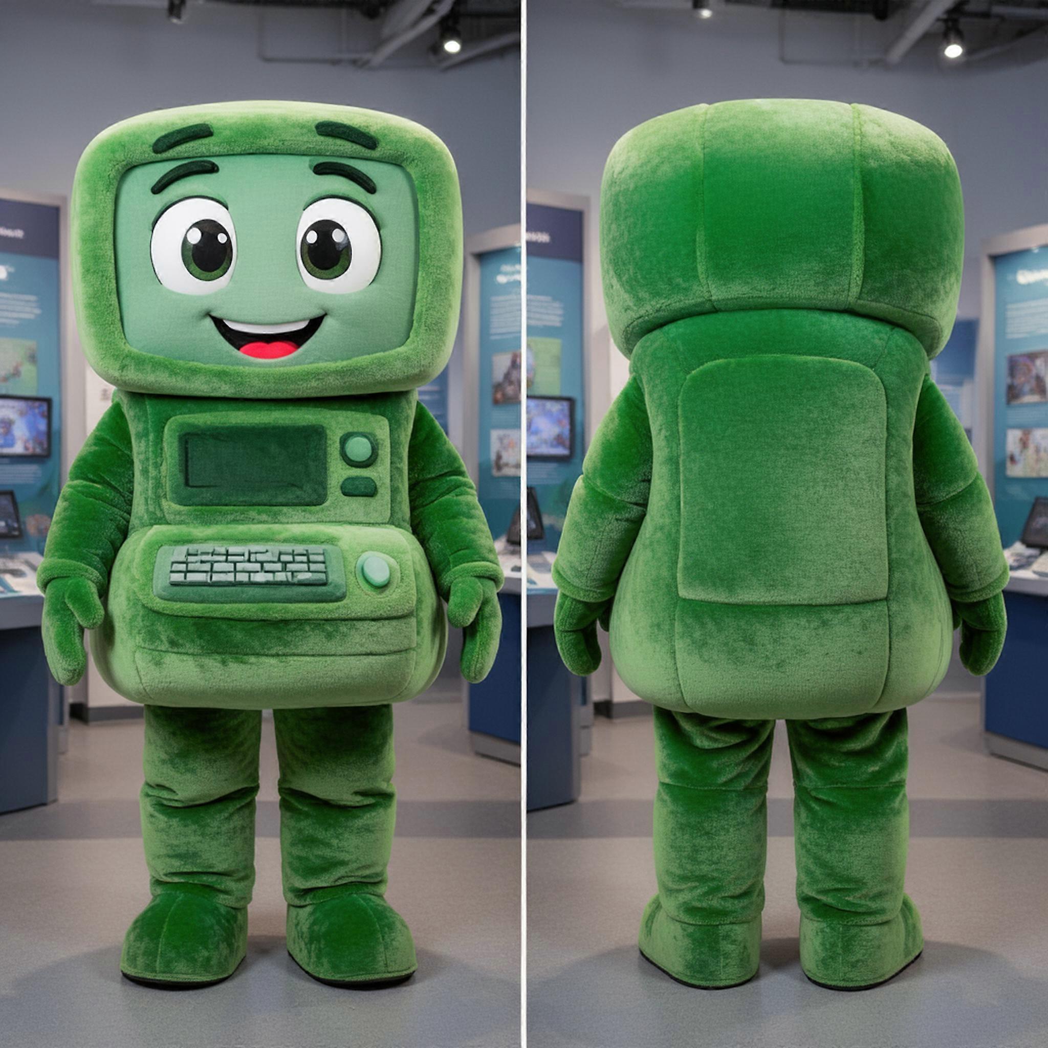 MASTICOT Forest Green Plush Computer Mascot