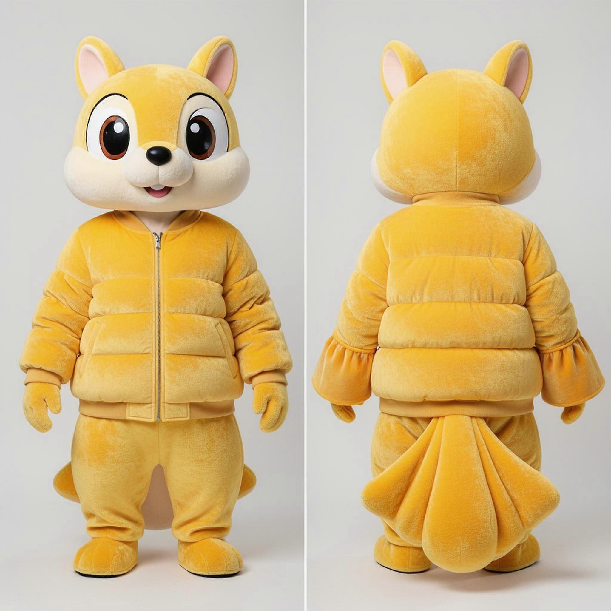 MASTICOT Golden Cartoon Flying Squirrel Mascot