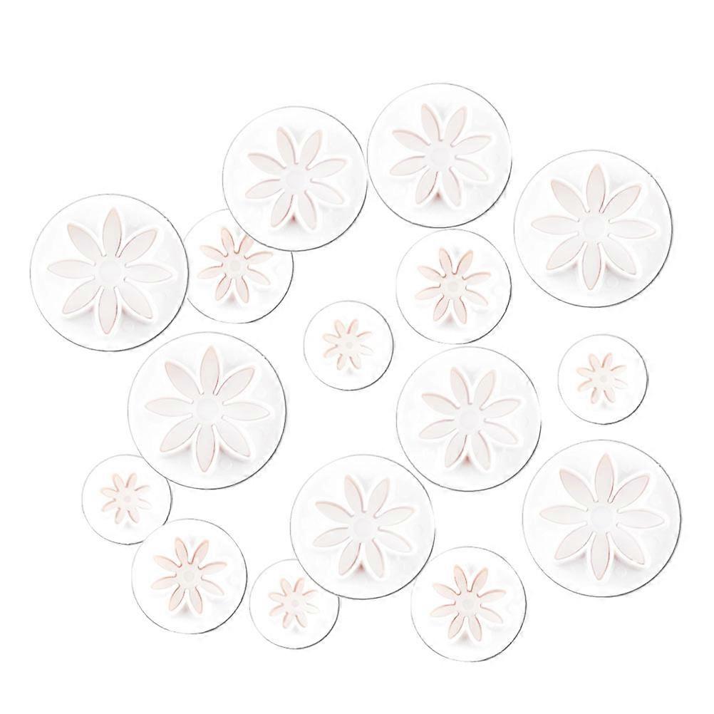 Creative Biscuit Mold Plastic for Baking 16Pcs White Spring Pressed Set