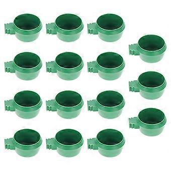 Conjunto de 15 comedouros para papagaios, recipiente para armazenamento de alimentos, verde.