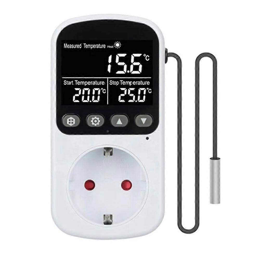 Digital Temperature Control Socket with Timer 16A Backlight for Refrigerators Temperature Controller Socket EU Plug