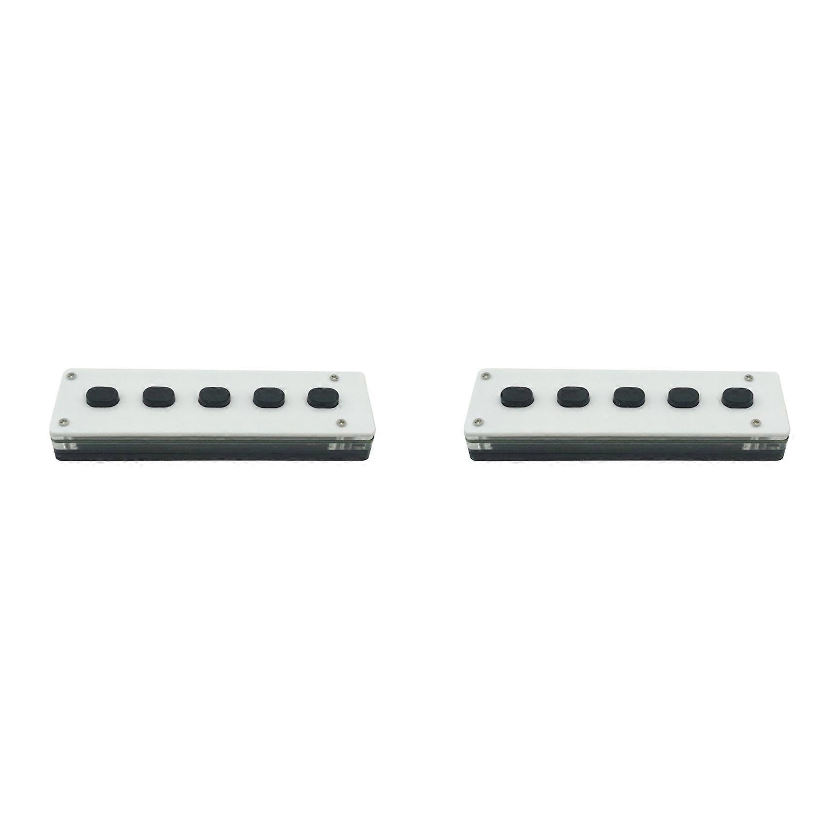 2X Silent Silicone Bluetooth Custom Programming Macro Keyboard 5-Keys Macropad Copy Paste USB Keypad, Bluetooth+USB