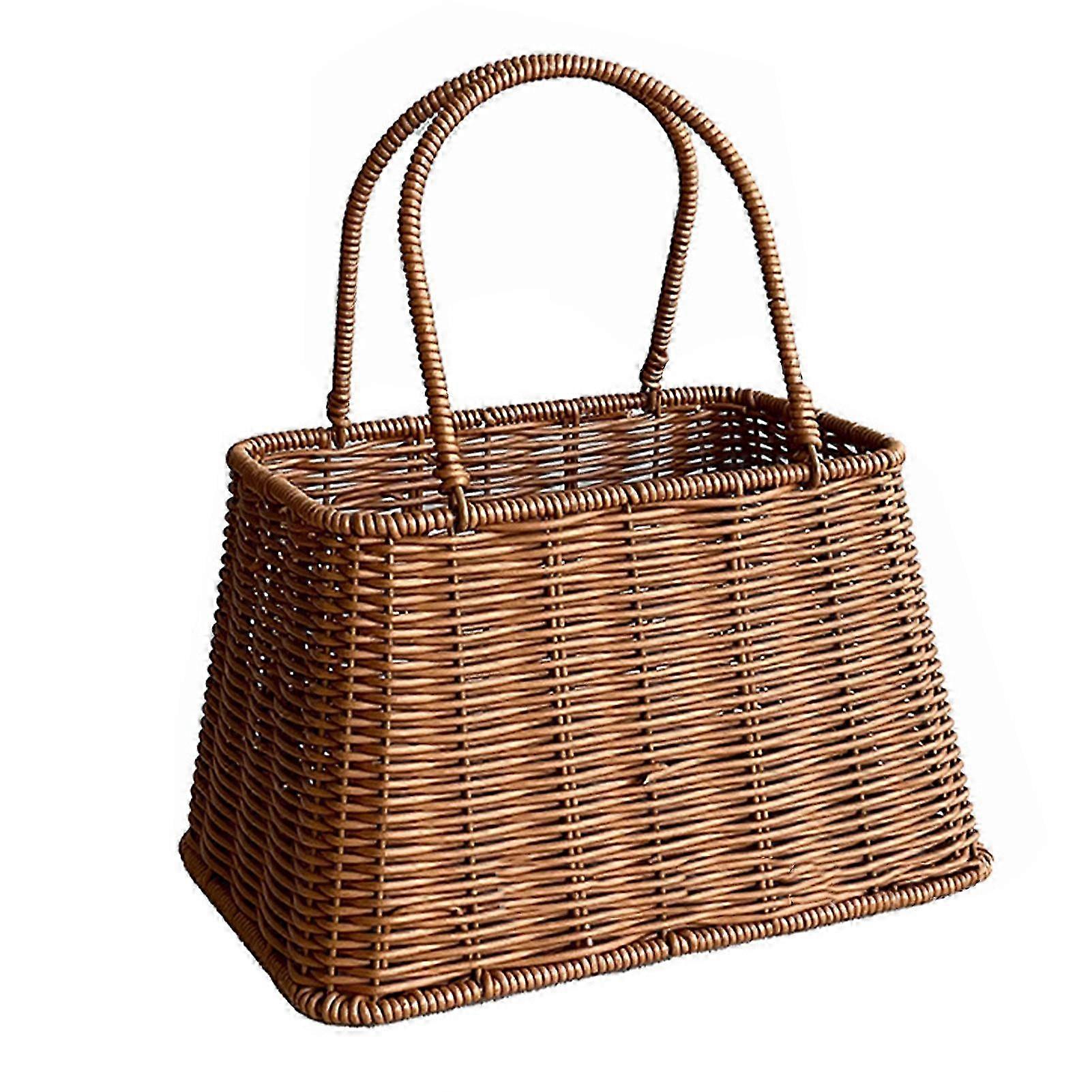 Handcrafted Wicker-Style Picnic Tote