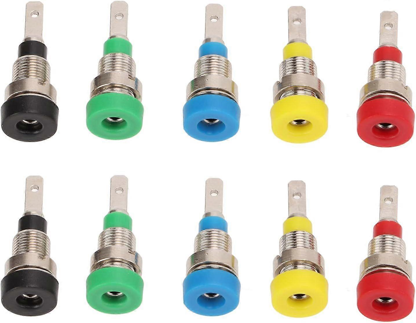 Electronics Terminal Connector Banana Socket Brass Safe Panel Mount Binding Post for Electronics Ships RVs(10pcs, multicolor)