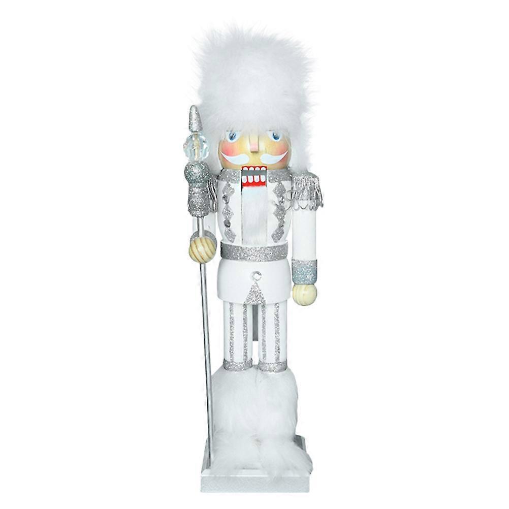 White Nutcracker Figurines for Christmas Tabletop Decoration