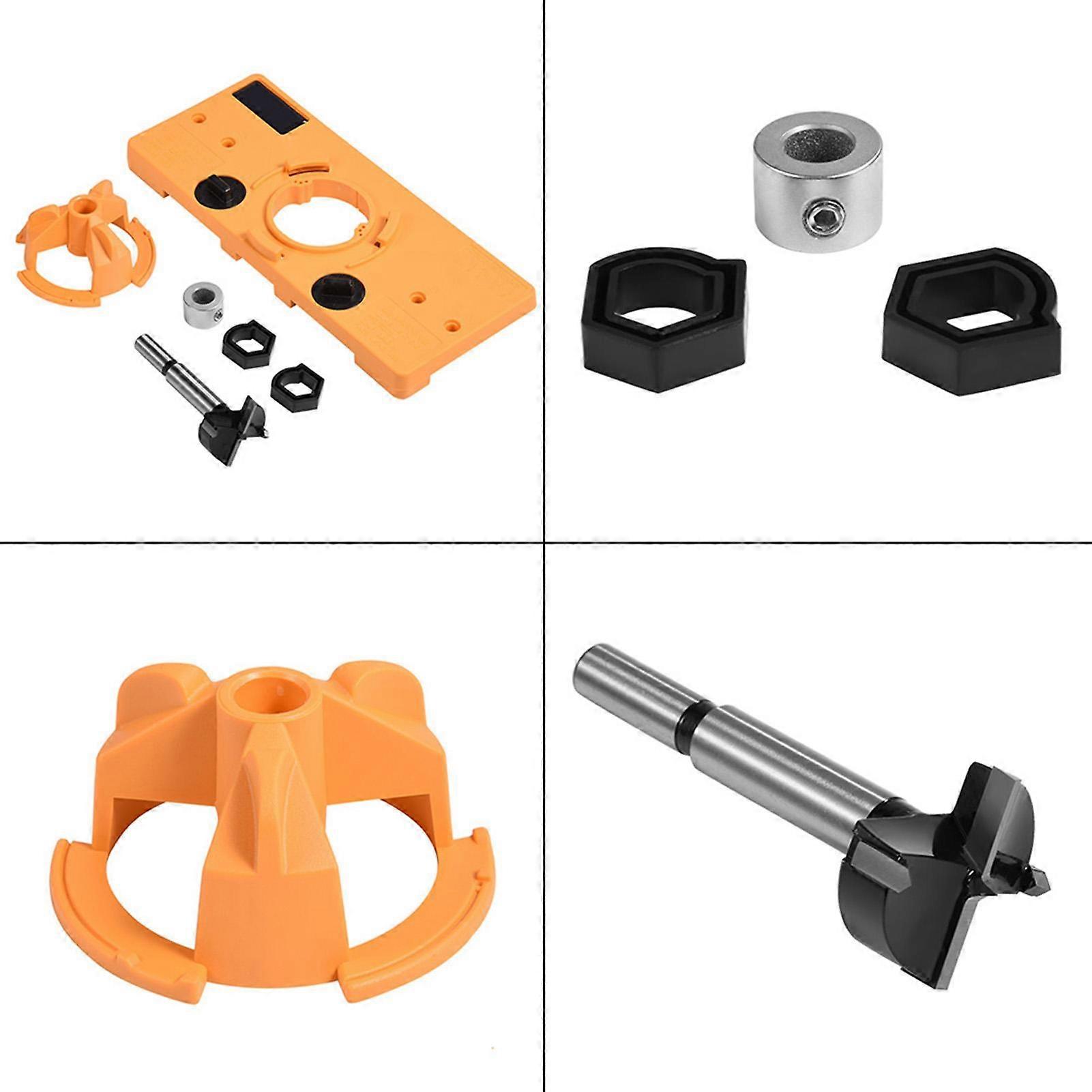 35mm Concealed Hinge Jig Boring Hole Drill Guide Cutter Bit Set