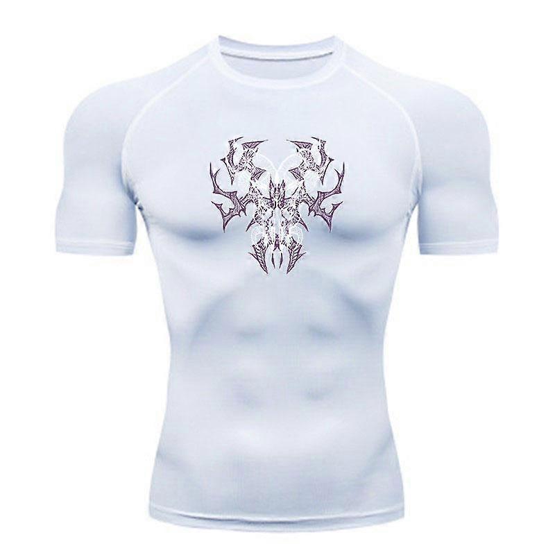 Men's Compression Athletic Workout T-Shirt, Gothic Demon Ram